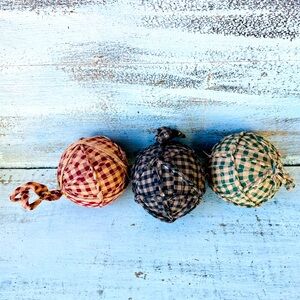 *Primitive Rag Balls Set of 3 Assorted Colors